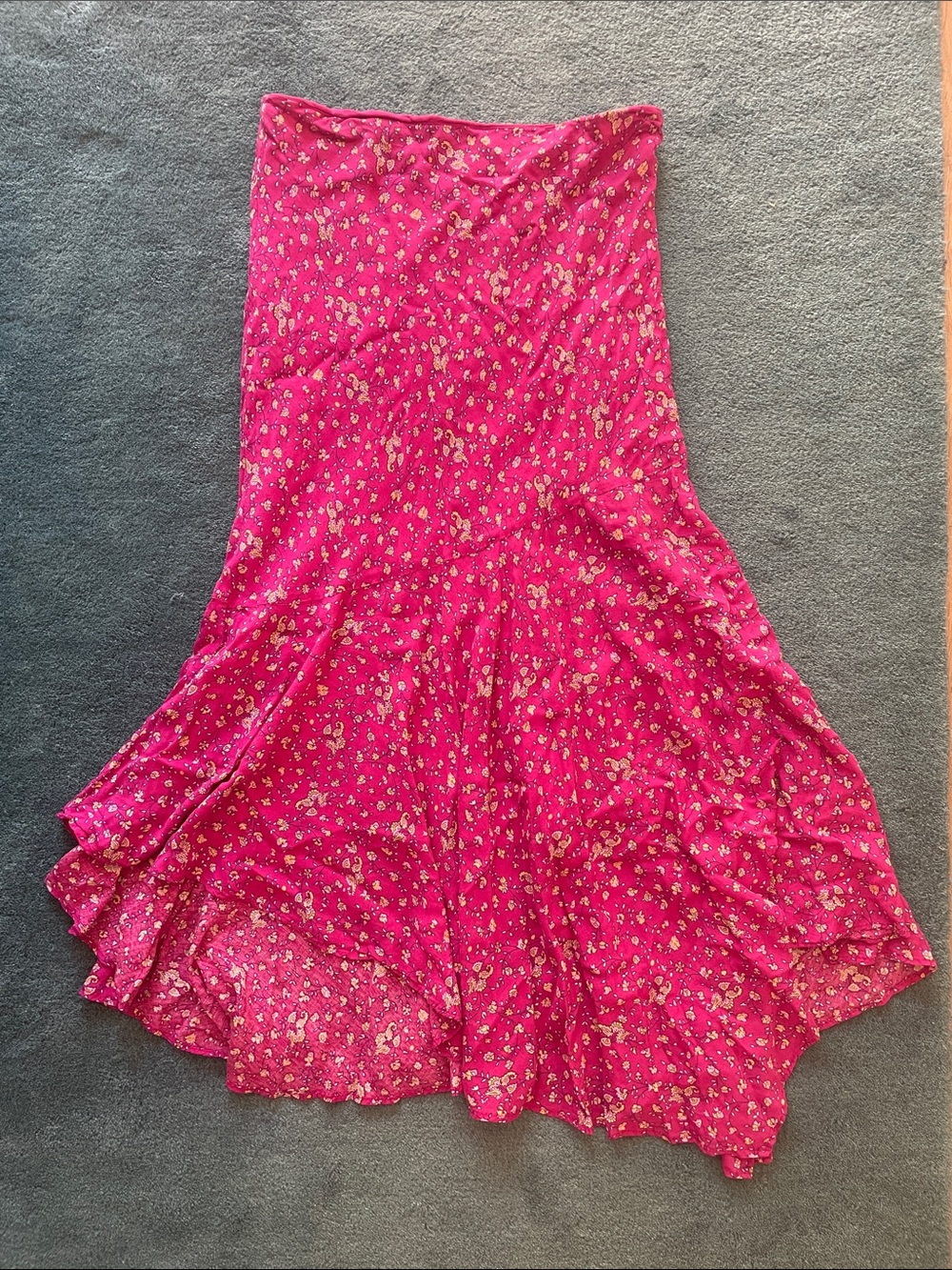 Urban Outfitters Fuchsia Floral Midi Skirt